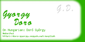 gyorgy doro business card